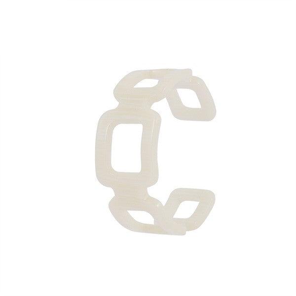 LINKED SUARED MARBLED RESIN CUFF ACRYLIC BRACELETS