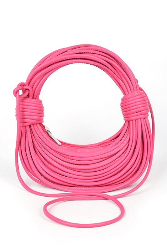 Metallic Layer Roping Top Handle Bag