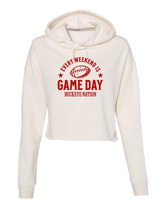 Every Weekend is Game Day Buckeye Cropped Hoodie