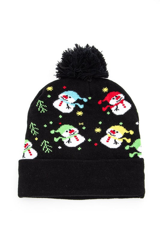 Christmas Mix Print Intarsia Beanie Set