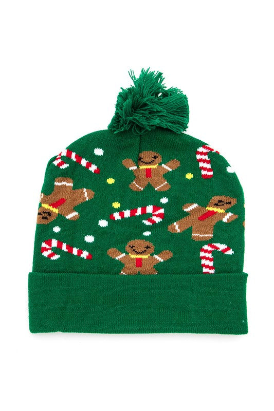 Christmas Mix Print Intarsia Beanie Set