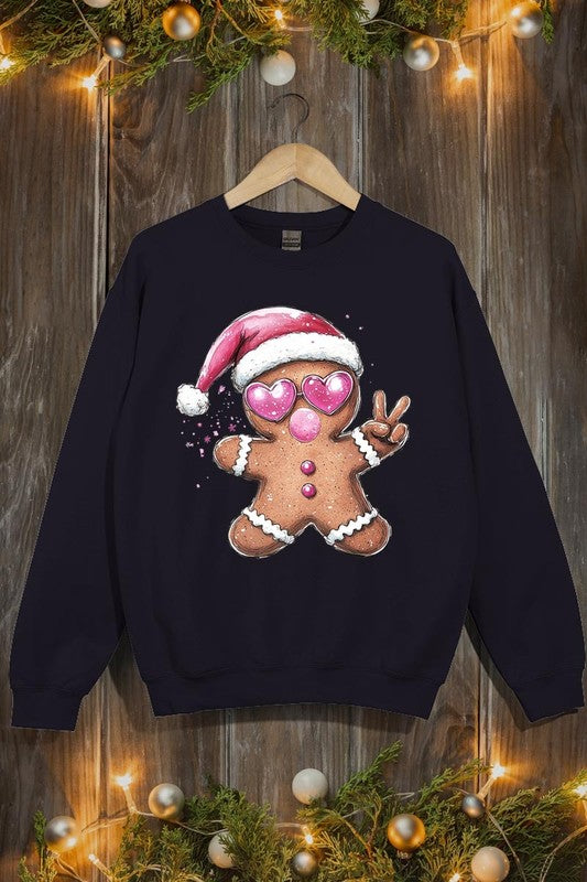 Blowing Bubble Gingerbread Graphic Sweatshirts