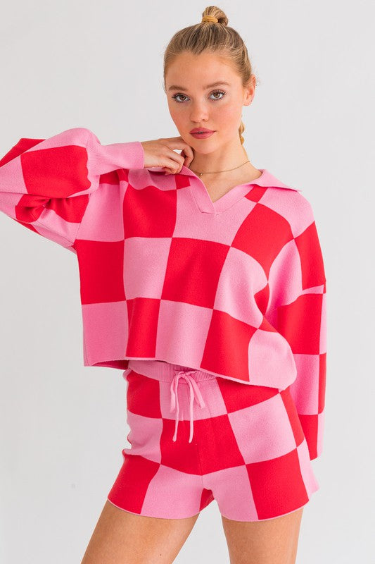 CHECKERED SWEATER PULLOVER