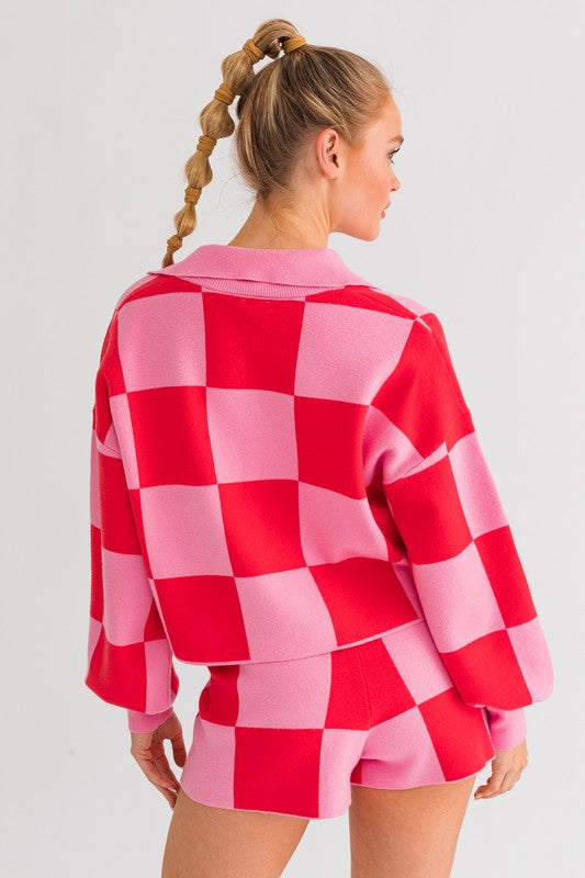 CHECKERED SWEATER PULLOVER