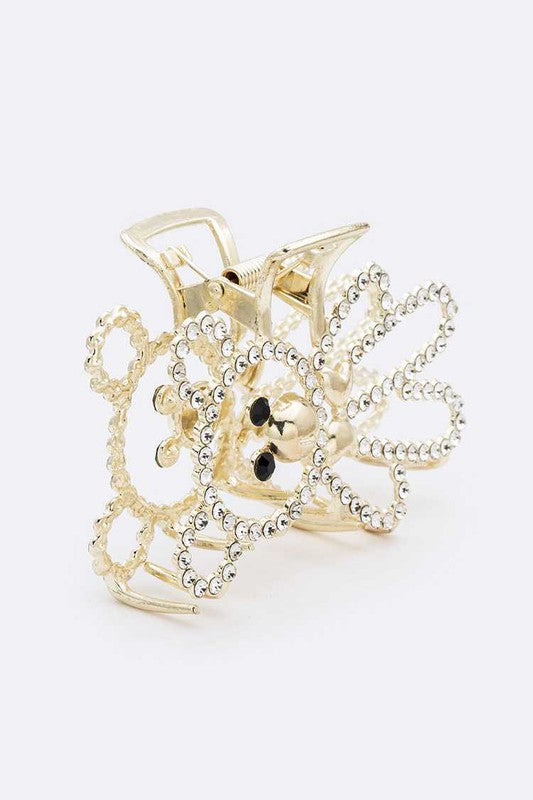 Crystal Teddy Bear Claw Clip Set