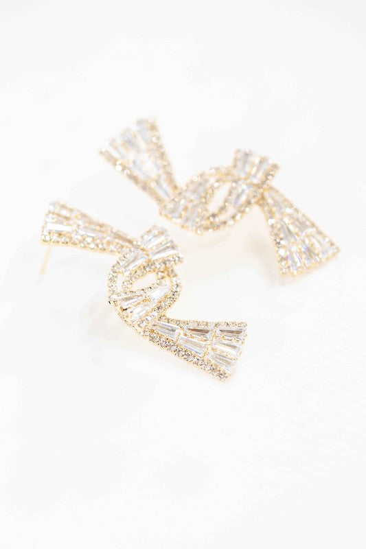 Crystal Ribbon Earrings