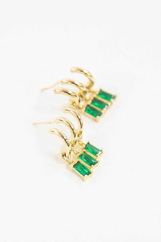 Into the Forest Tri Hoop Earrings