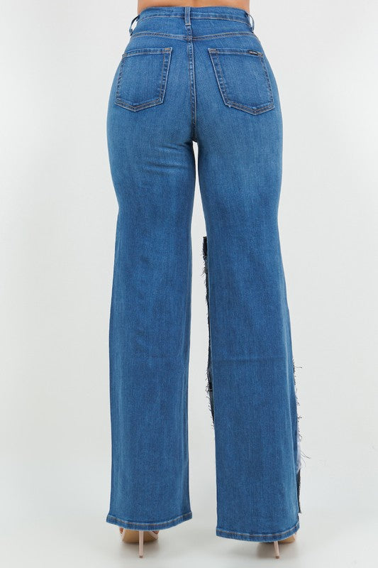 Janet Wide Leg jean in Medium Blue