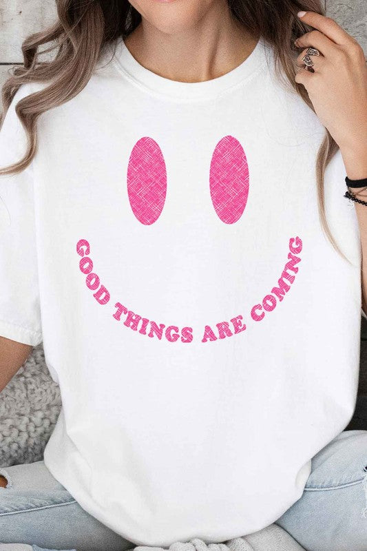 GOOD THINGS ARE COMING OVERSIZED TEE