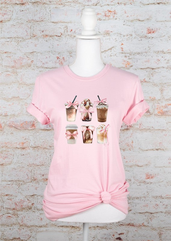 6 Coffee Coquette Ribbon Graphic Tee