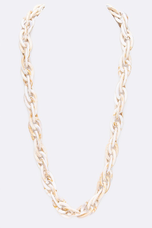 INTERLOCK RESIN CHAIN LINK LONG NECKLACE
