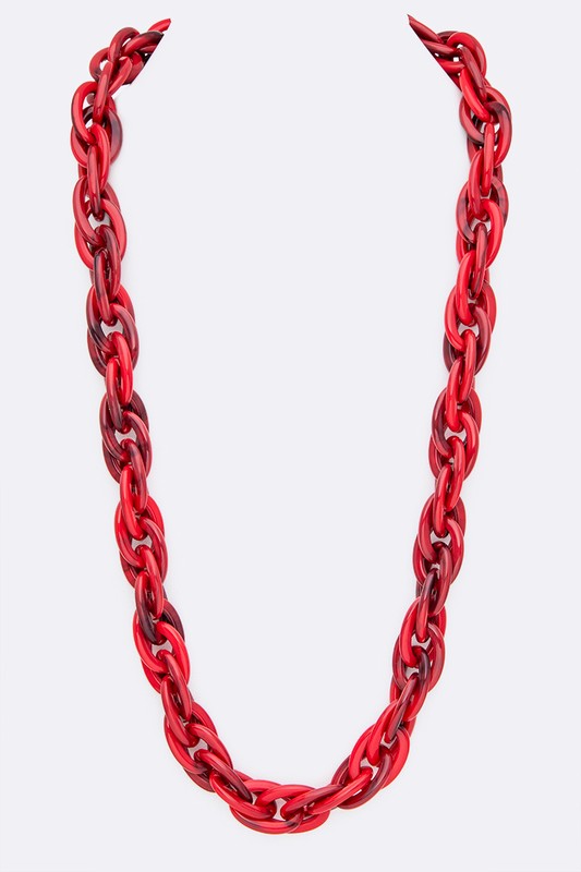 INTERLOCK RESIN CHAIN LINK LONG NECKLACE