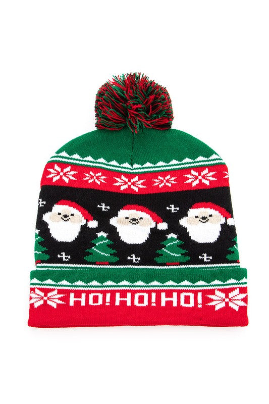 Christmas Mix Print Intarsia Beanie Set
