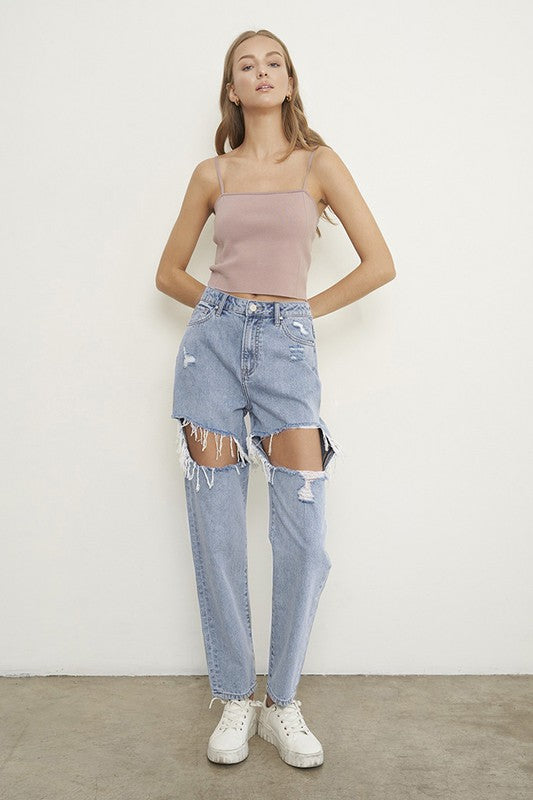 HIGH RISE STRAIGHT JEANS