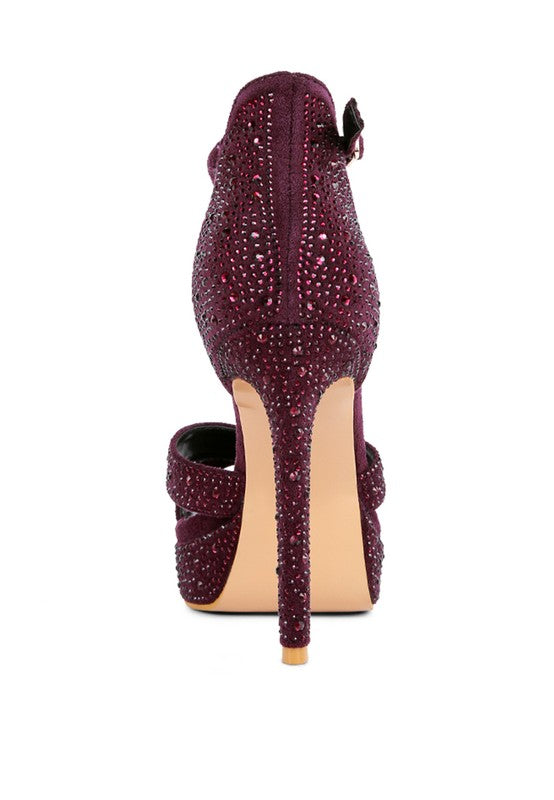 REGALIA Diamante Studded High Heel Dress Sandals