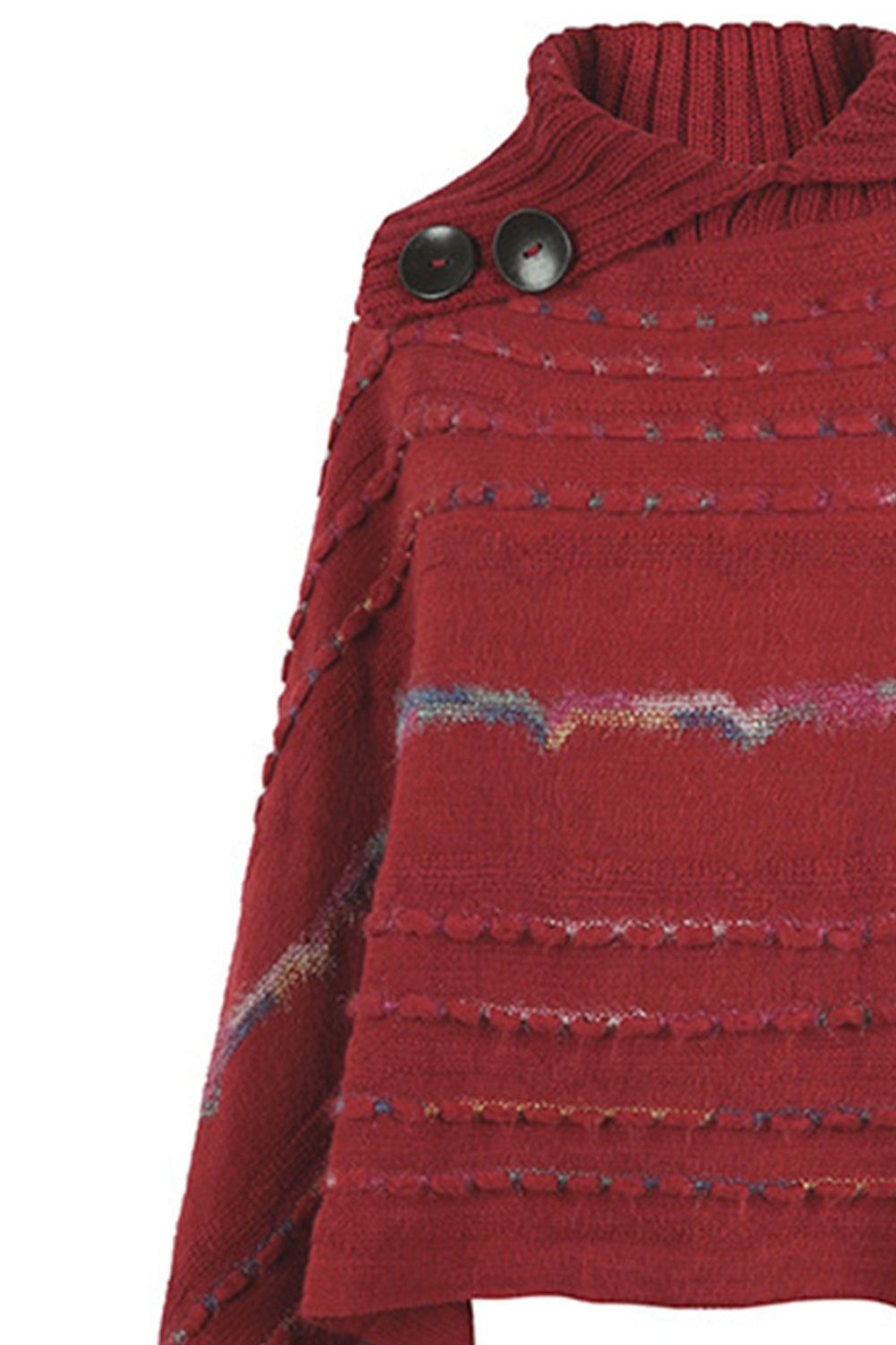 Cloak Sleeve Fringe Detail Poncho