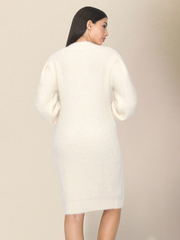 Women's casual slim round neck sweater dressRP0023575